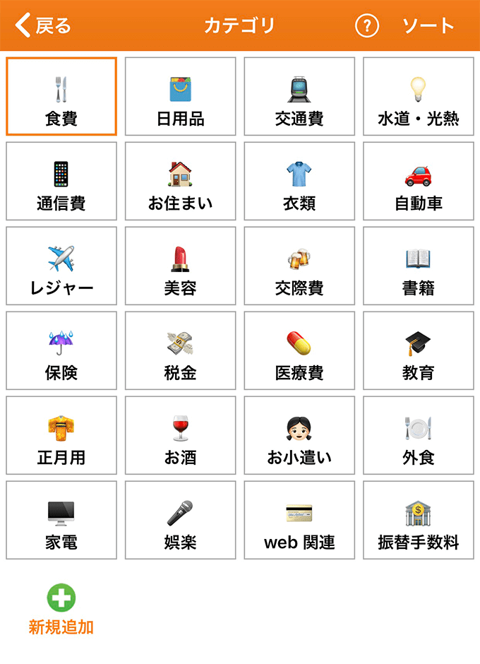 カテゴリーを追加できる